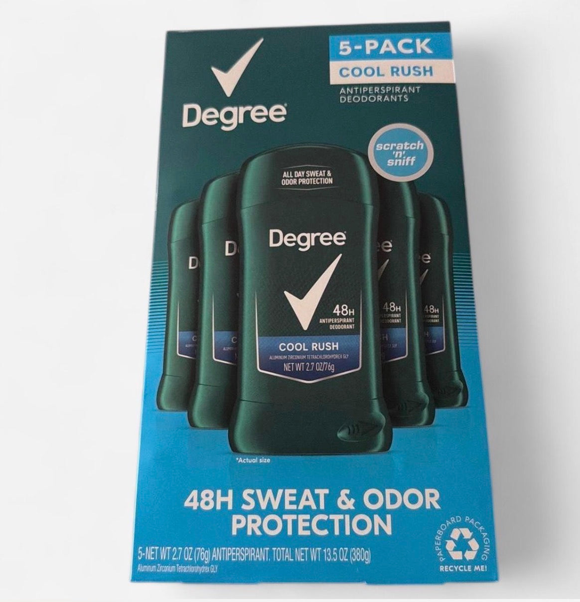 Degree Cool Rush Antiperspirant Deodorant – 5-Pack
