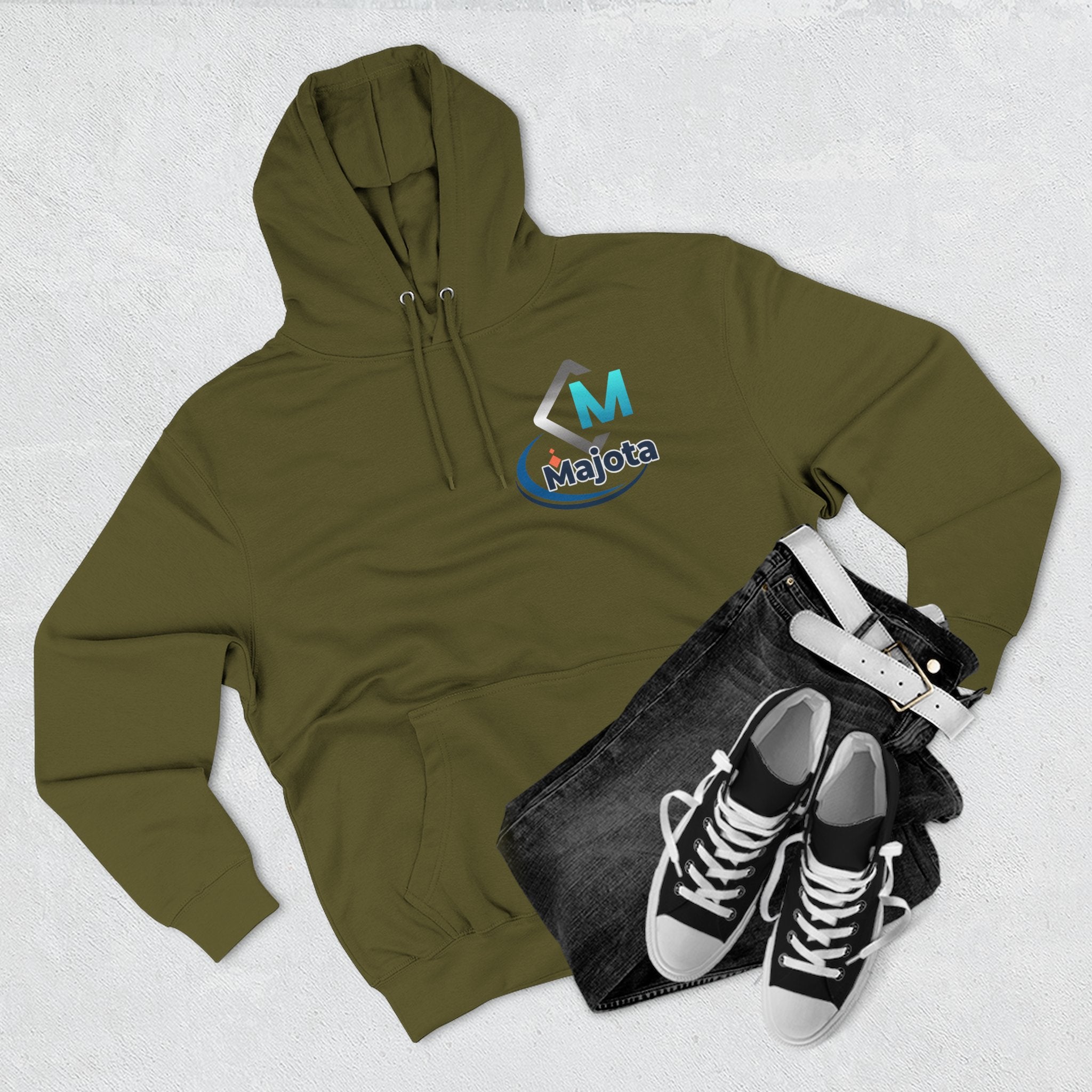 Majota Logo Hoodie – Lightweight White Fleece Pullover