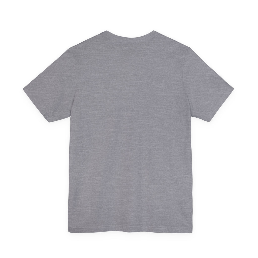 Majeta Script Frame Tee — "No Note, No Worry" White Short Sleeve T-Shirt