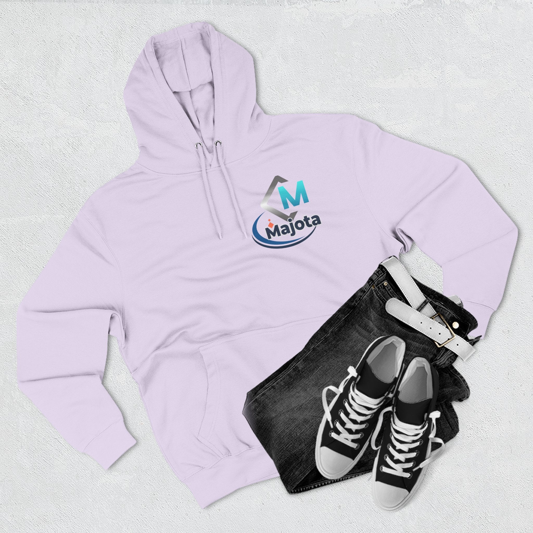 Majota Logo Hoodie – Lightweight White Fleece Pullover