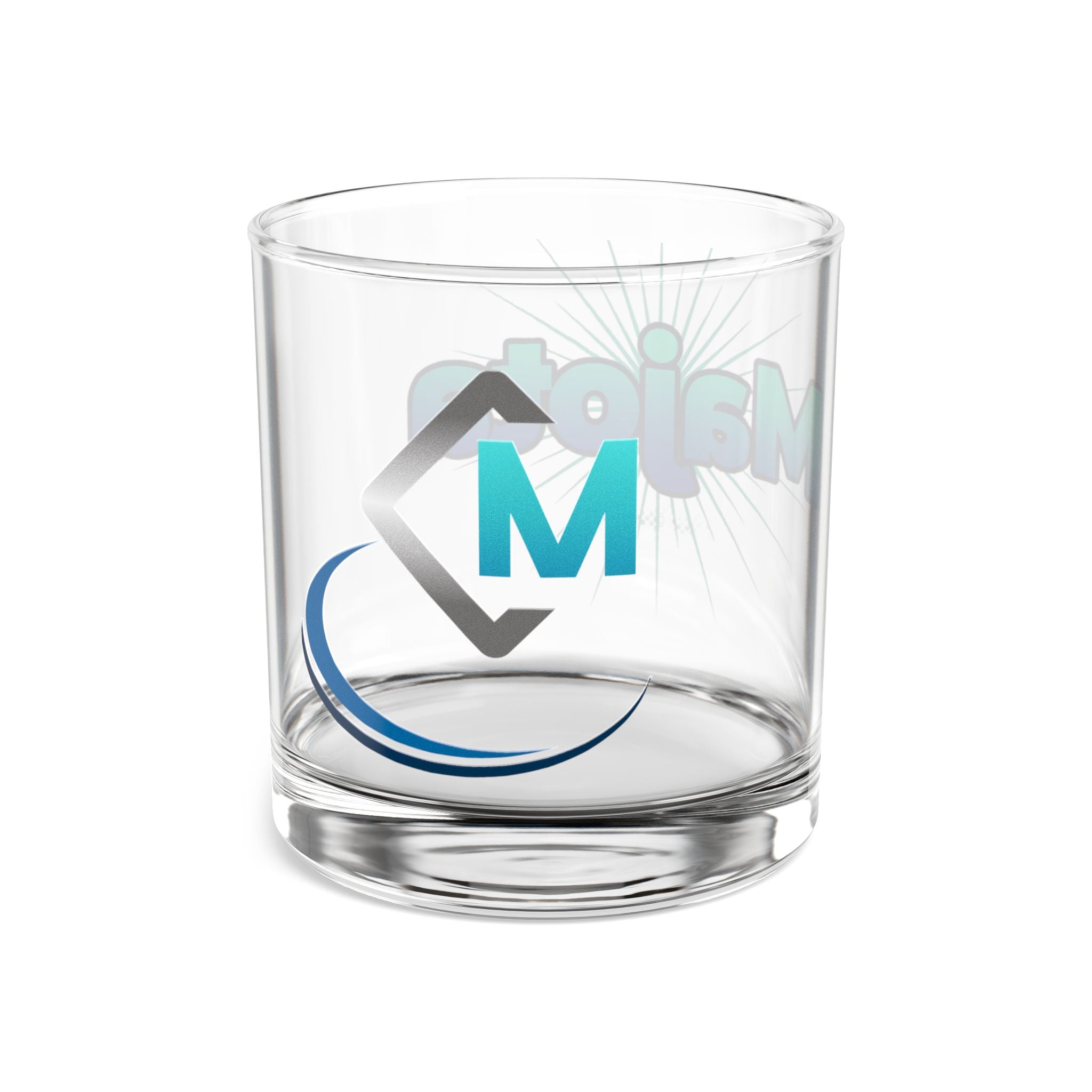 Majestic M Monogram 10oz Rocks Glass — Personalized Logo Whiskey Tumbler