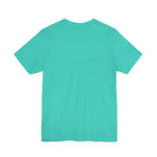 Majeta Script Frame Tee — "No Note, No Worry" White Short Sleeve T-Shirt
