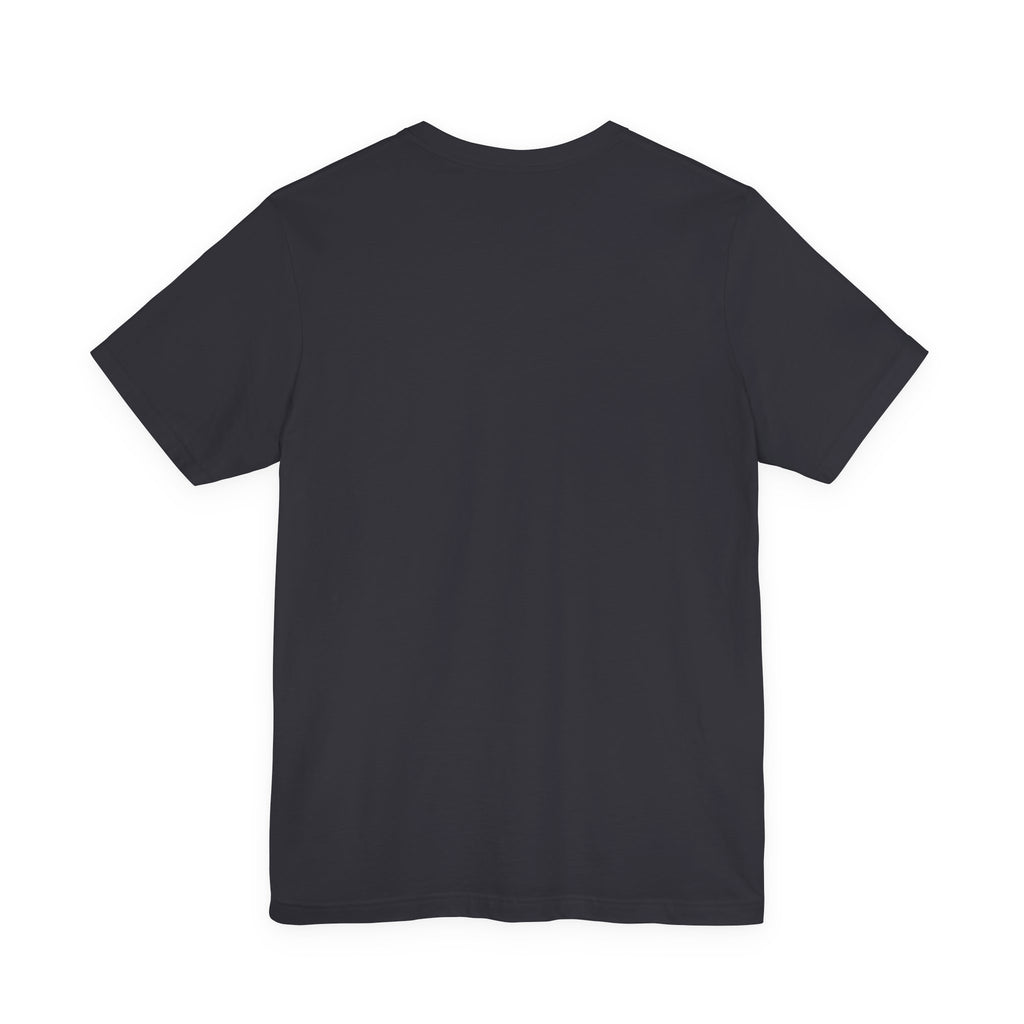 Majeta Script Frame Tee — "No Note, No Worry" White Short Sleeve T-Shirt
