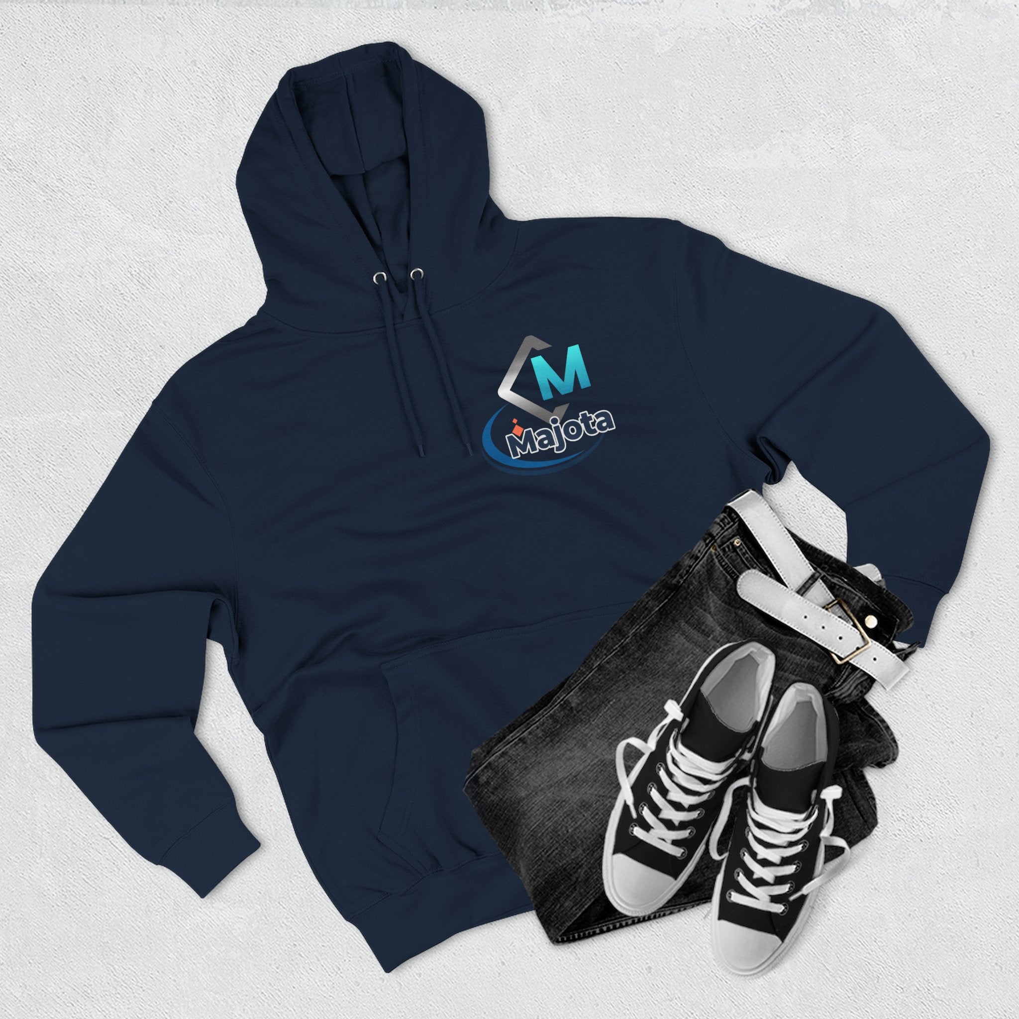 Majota Logo Hoodie – Lightweight White Fleece Pullover