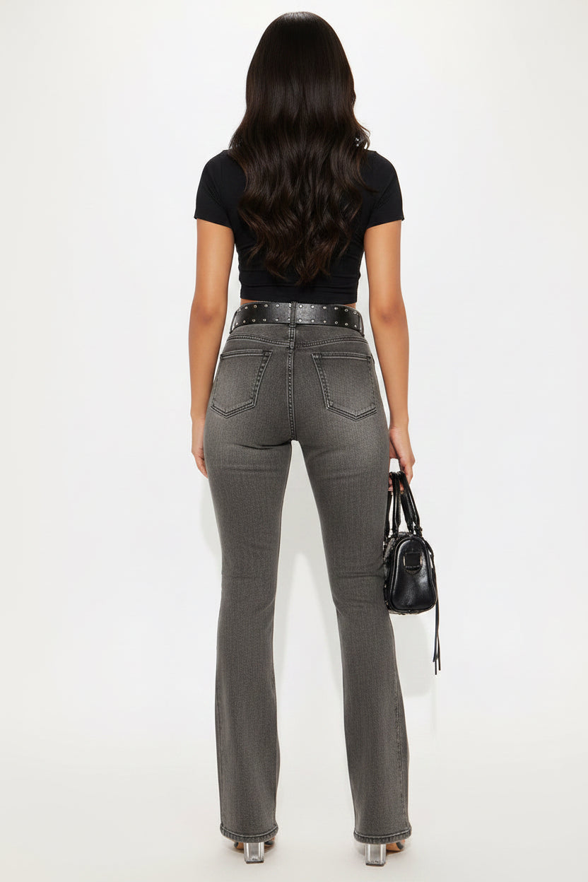 Tessa High Rise Bootcut Jeans - Grey Fashion Nova