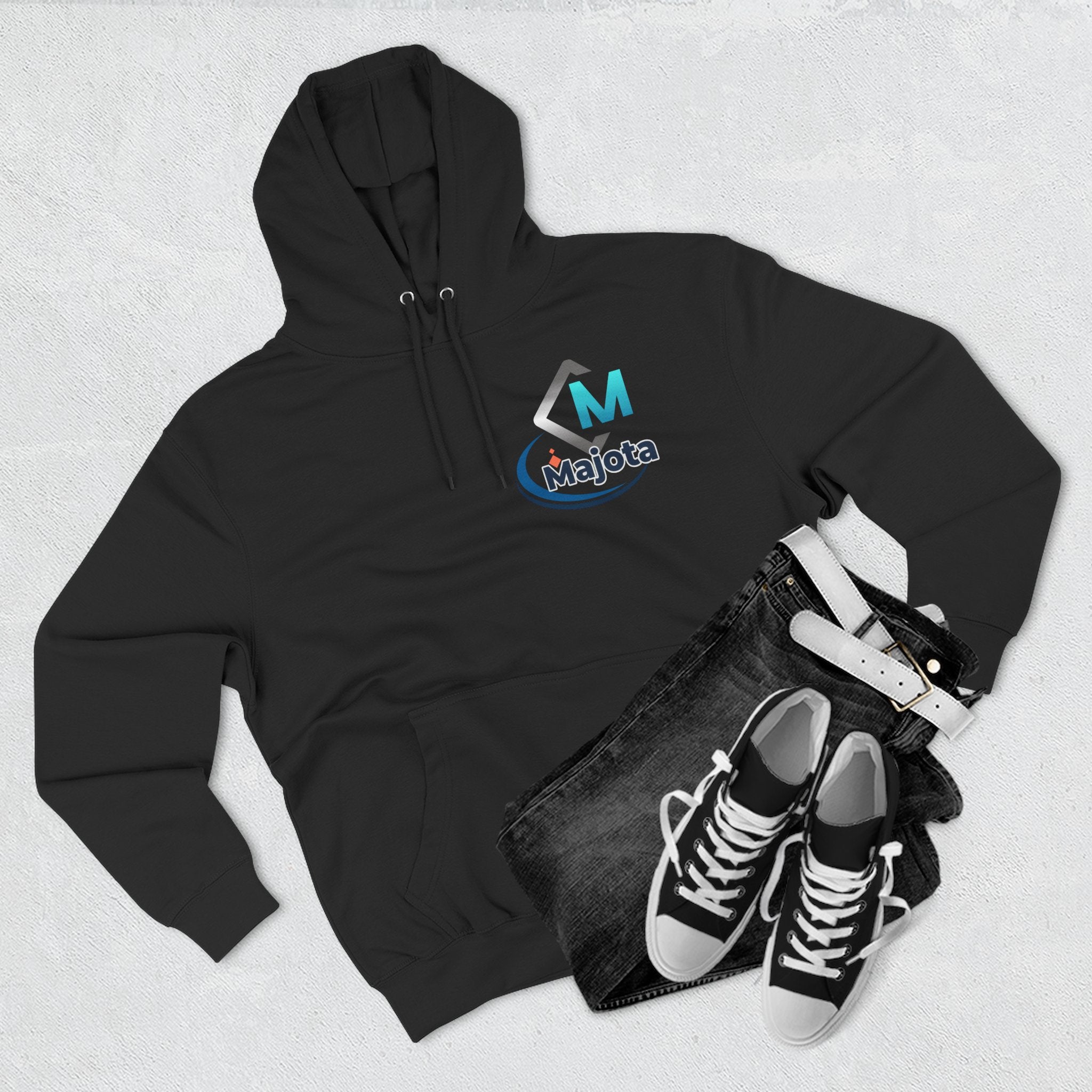 Majota Logo Hoodie – Lightweight White Fleece Pullover