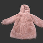 Pink faux fur baby coat