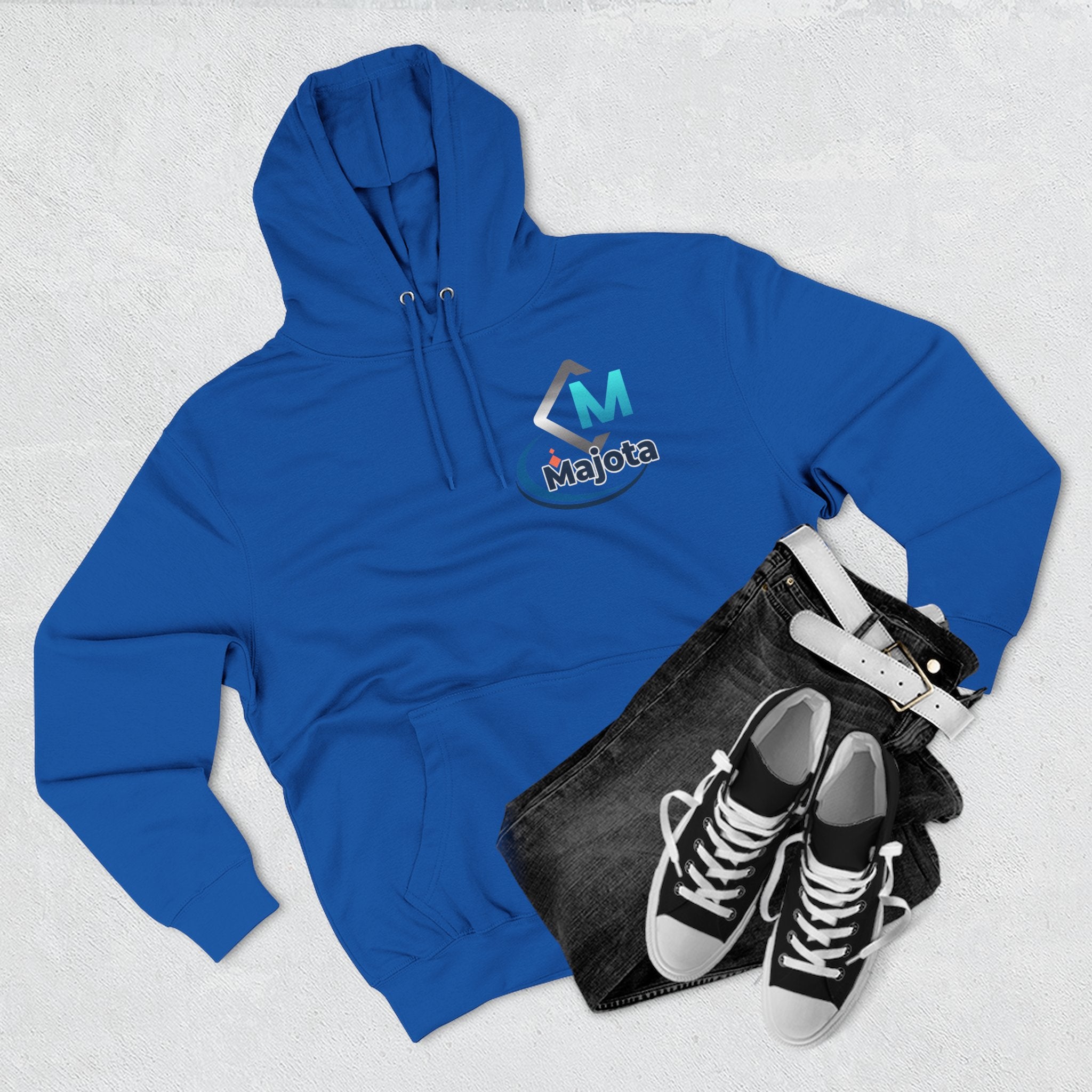 Majota Logo Hoodie – Lightweight White Fleece Pullover