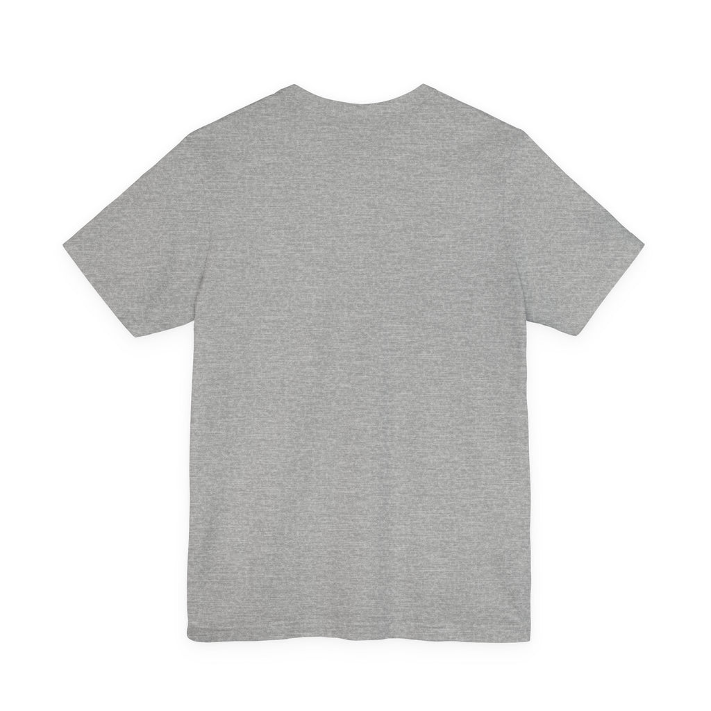 Majeta Script Frame Tee — "No Note, No Worry" White Short Sleeve T-Shirt