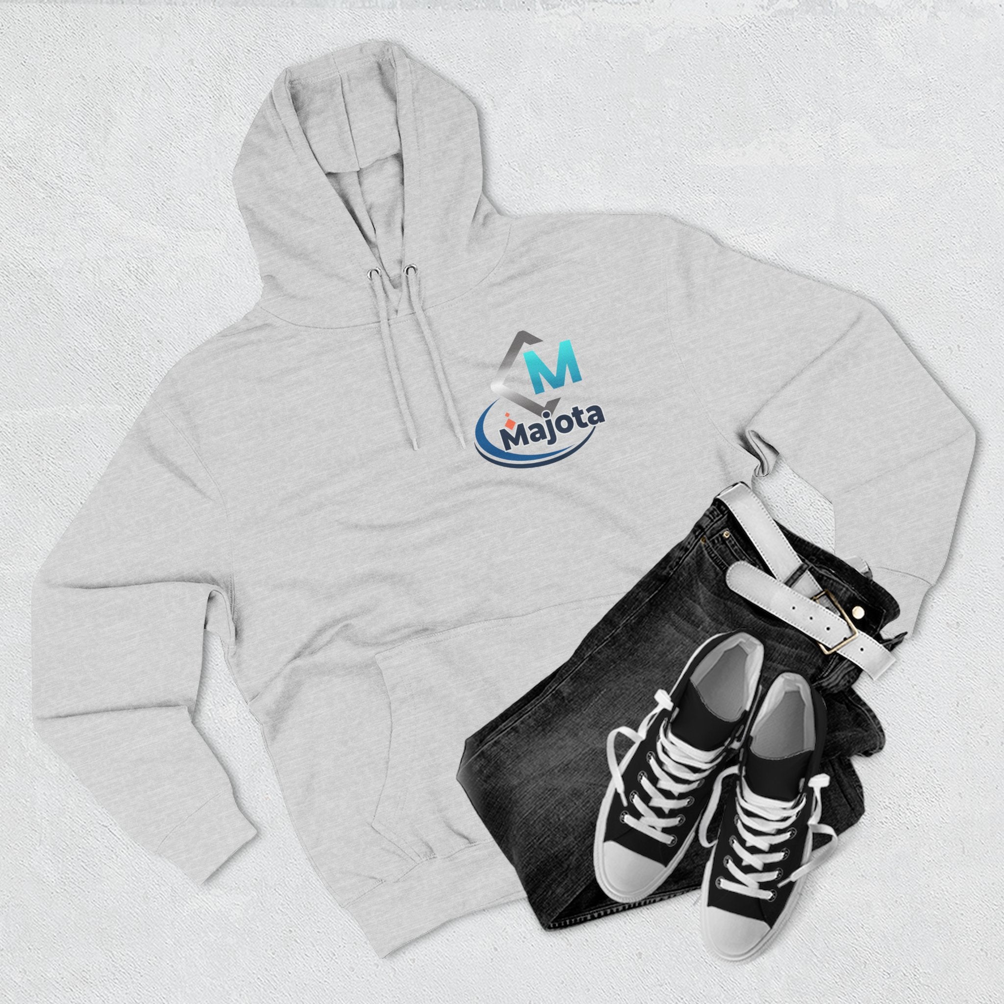 Majota Logo Hoodie – Lightweight White Fleece Pullover