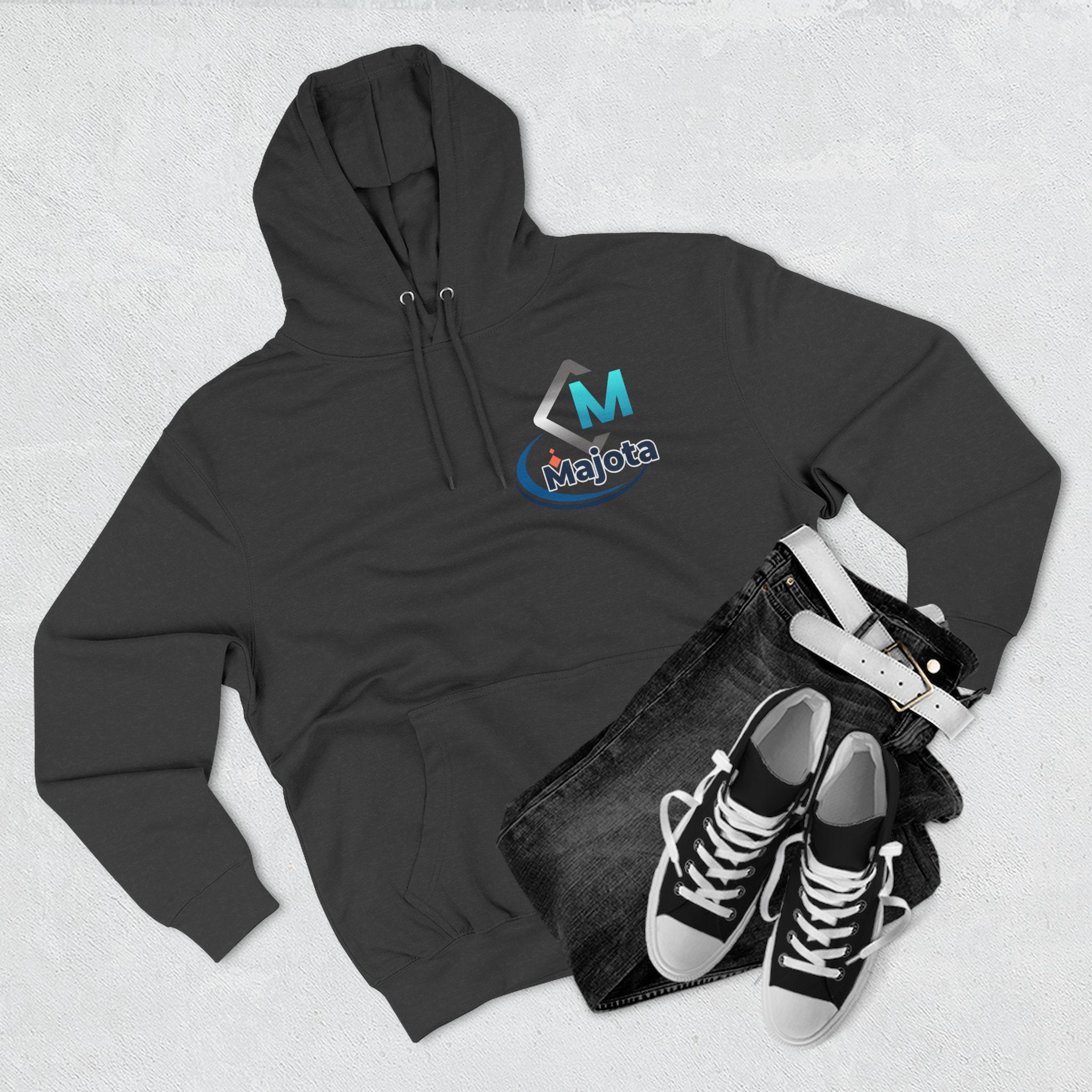 Majota Logo Hoodie – Lightweight White Fleece Pullover