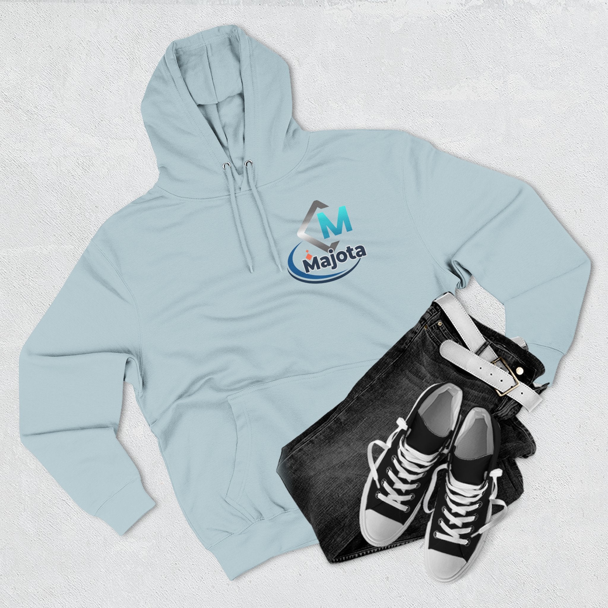 Majota Logo Hoodie – Lightweight White Fleece Pullover