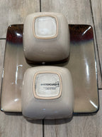 Mastercuisine Square Plate and Bowl Stoneware Dinner Set Of 3