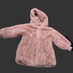 Pink faux fur baby coat
