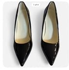 Black patent leather pointed toe pumps #heels #formalwear made by Nanbei•zuo women shoe size 38 in us 7.5