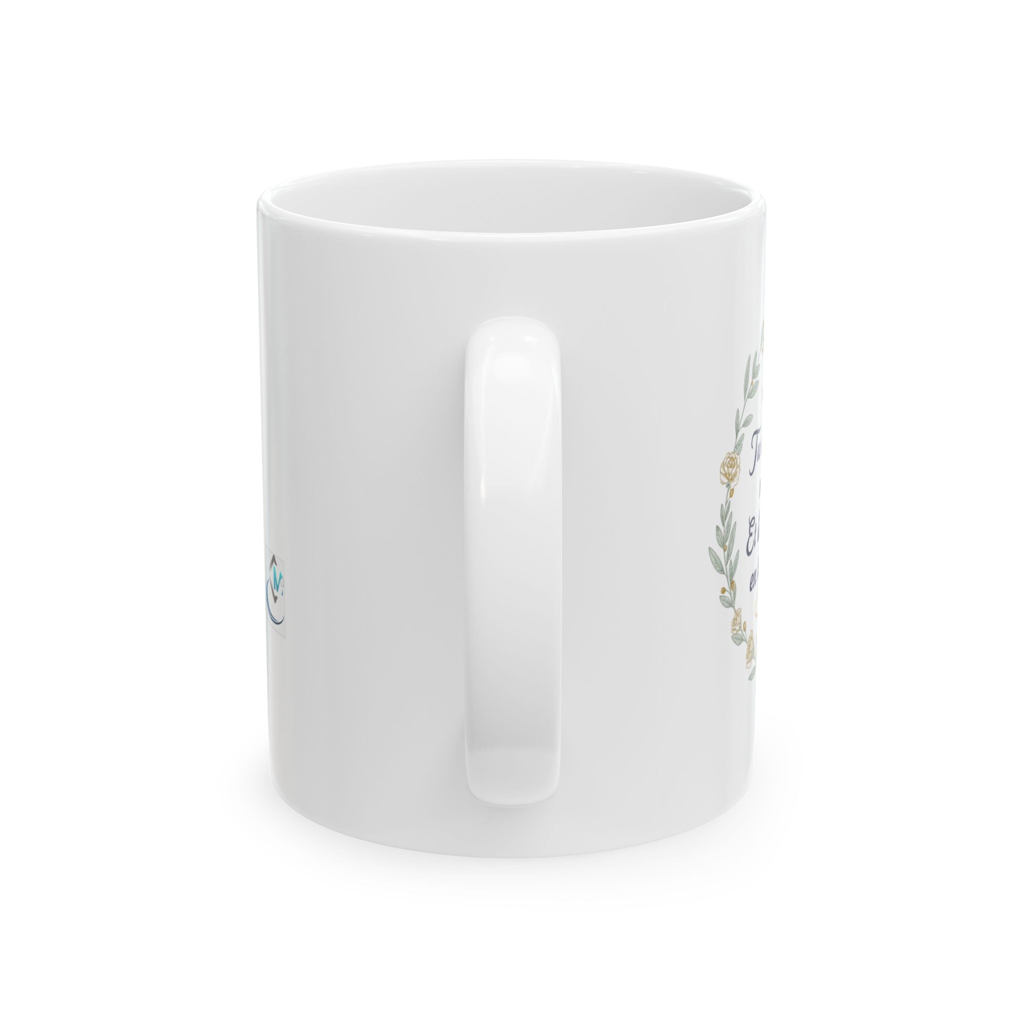 Inspirational Floral Wreath Ceramic Mug – Script Name Personalized 11oz/15oz