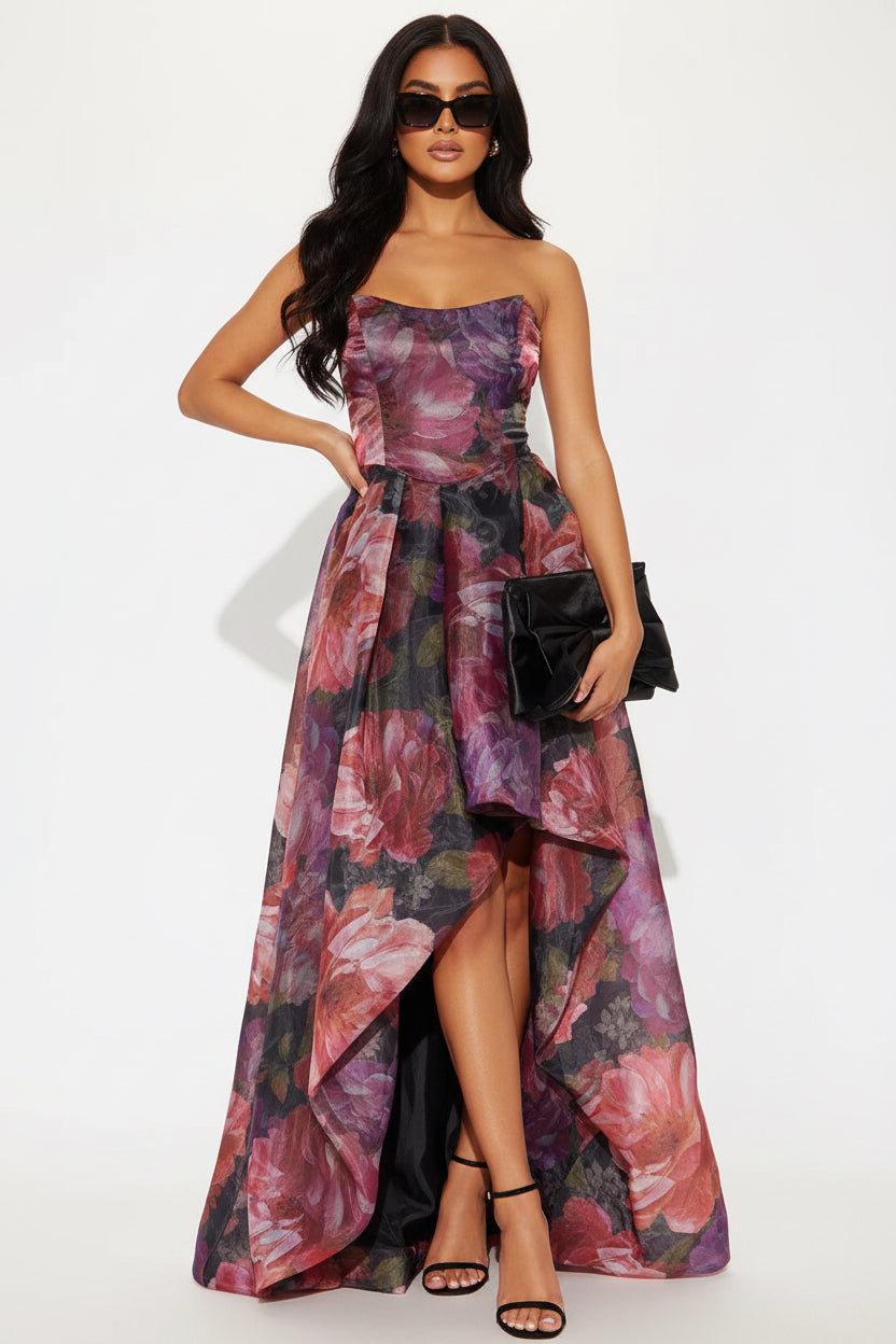 Always Admire You Taffeta Gown - Pink/combo Fashion Nova